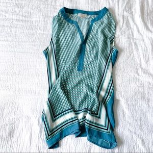 Loft Blue Printed Sleeveless Top